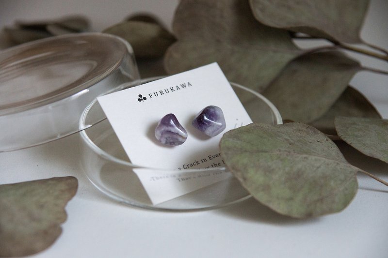 CRACK | 礦物系耳環 |  EARRINGS - 耳環/耳夾 - 水晶 紫色