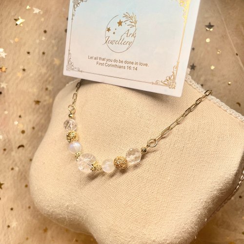Ark Jewellery 白水晶月亮石項鏈