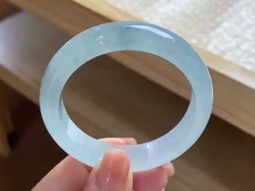 Good Morning Studio 冰種翡翠天然翡翠玉鐲A玉手鐲 玉鈪 • 冰種湖藍翡翠福鐲