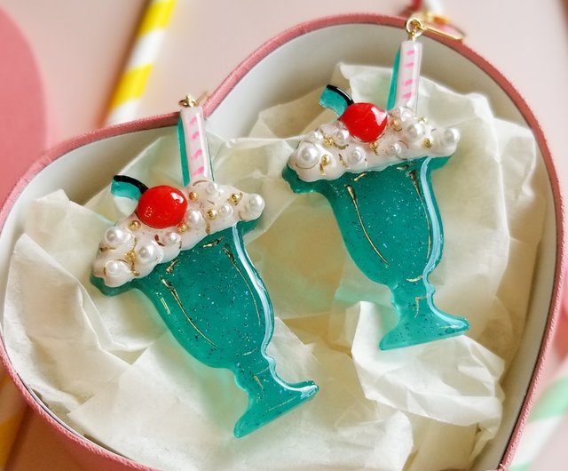 Blue Cream soda earrings クリームソーダピアス・イヤリング