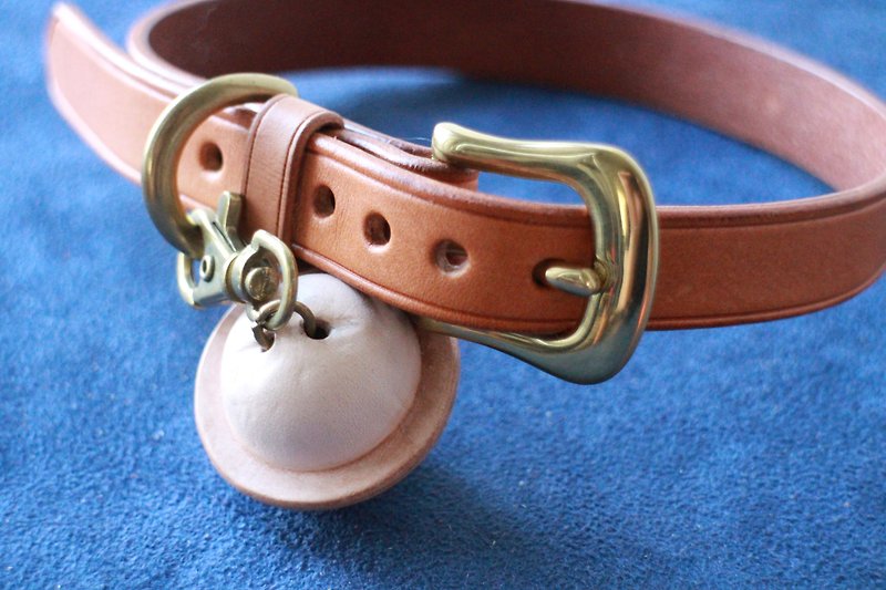 Handmade Leather Goods Dog Collars 01 (Dog Collars 16DC01) (without leather bells) - ปลอกคอ - หนังแท้ 