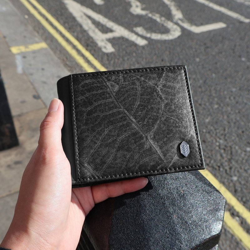 Oliver Wallet - Black - 錢包/皮夾/長短夾 - 植物．花 黑色