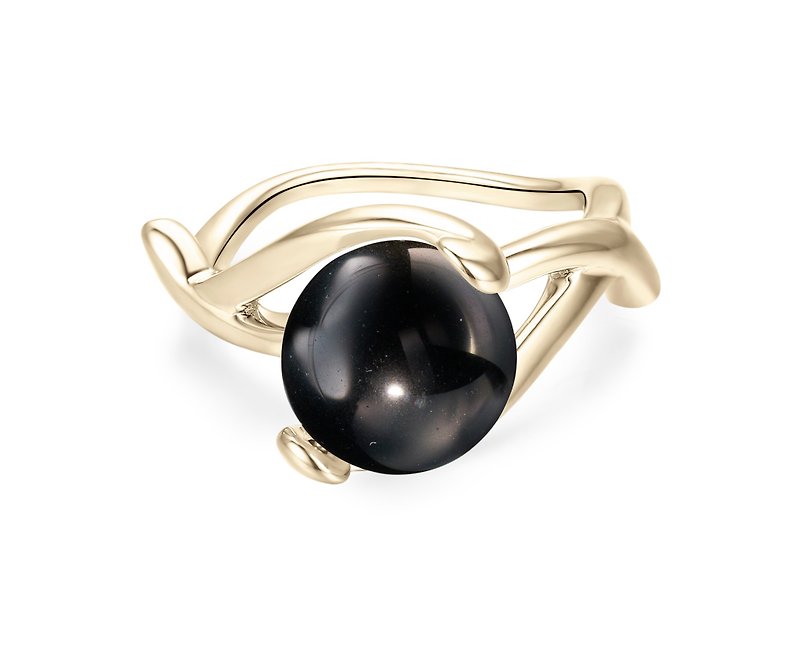黑碧璽純銀戒指 黑色個性925銀飾品 質感守護石銀器 誕生石銀戒 - 戒指 - 純銀 黑色