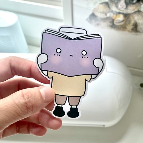 adorablemadeth Di-cut sticker (Latte collection : read a book)