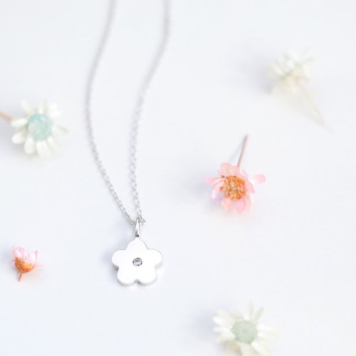 cloud-jewelry Stone フラワー ネックレス シルバー925