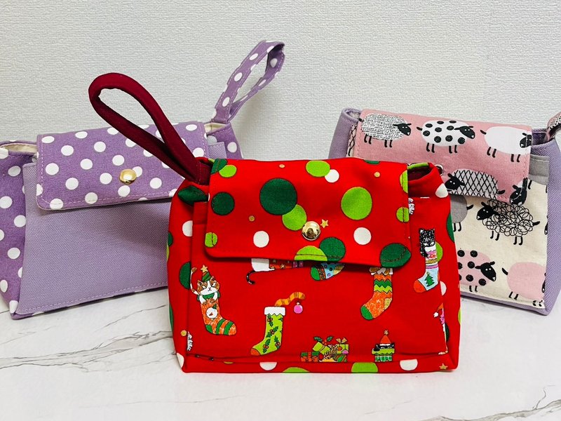 掀蓋式手提收納包 - 手拿包 - 棉．麻 多色