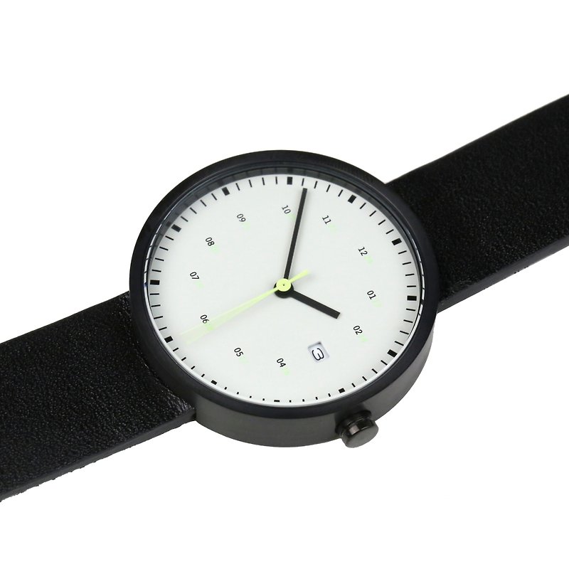 グリーンフラッシュウォッチ＃1 - 腕時計 - 琺瑯 ブラック