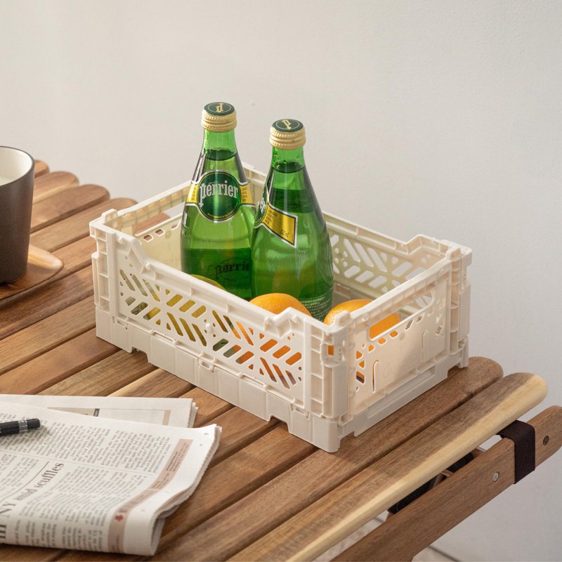 土耳其Aykasa折疊收納籃(S)-椰奶色 - 收納箱/收納用品 - 塑膠 白色