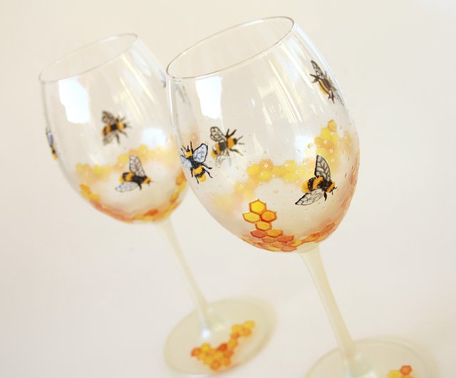 Embellished Bee Glasses - Patina & Paint