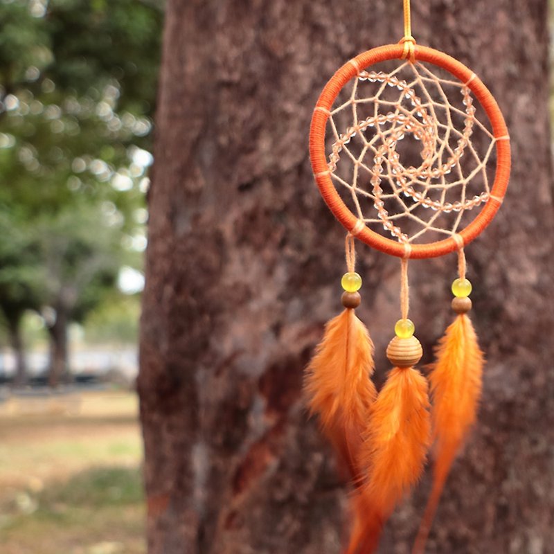 [Limited] Sunflower‧Bravely Chasing Dreams丨Handwoven Gift Dream Catcher丨Ornament-Guangcanju - Charms - Other Materials Orange