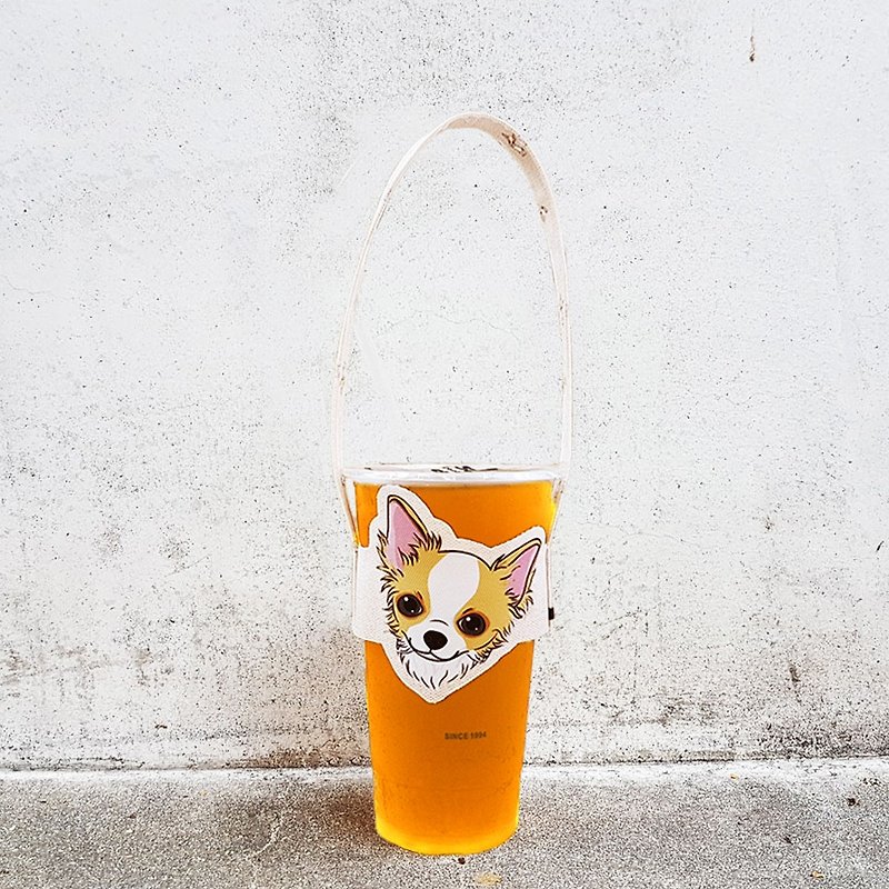 Long-haired Chihuahua 4 hair color shape accompanying drink cup holder bag drink bag - Beverage Holders & Bags - Polyester Multicolor