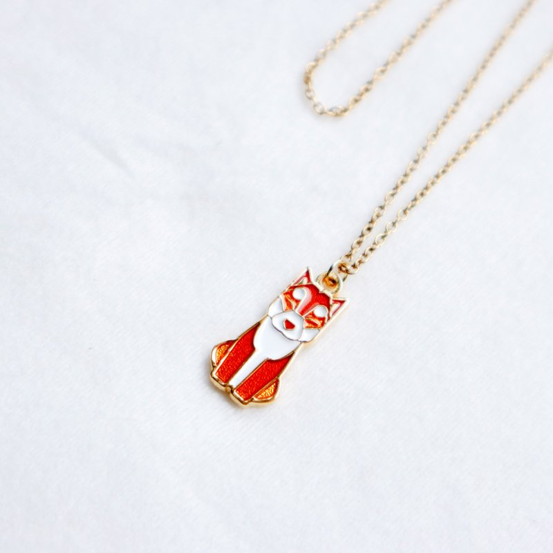 [Card Necklace] Animal Series-Geometric Shiba Inu - Necklaces - Other Metals 