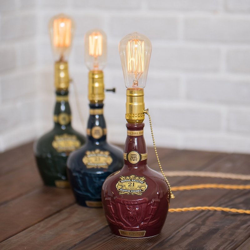 Royal Salute Classic 21 Years Three Color Red, Green and Blue Table Lamp Table Lamp - Lighting - Glass 