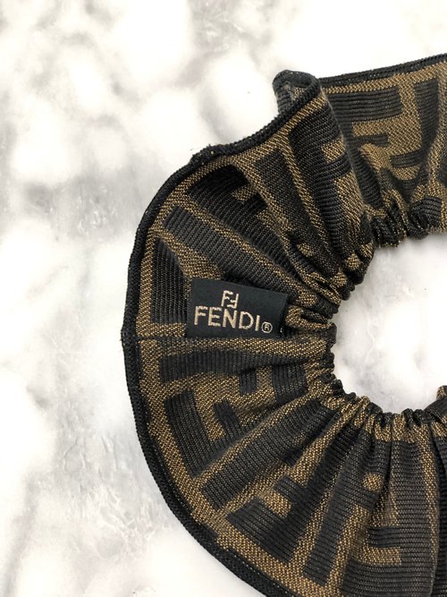 日本直送 名牌中古包 】FENDI フェンディ ズッカ ジャガード シュシュ 