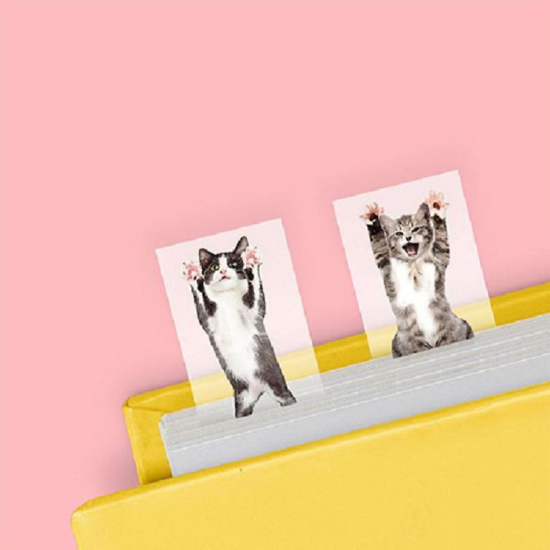 British Mustard Fun Labels-Hug Cat - กระดาษโน้ต - วัสดุอื่นๆ หลากหลายสี