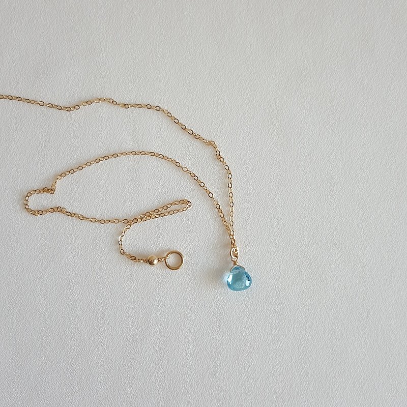 14kgf Swiss Blue Stone Necklace - Necklaces - Semi-Precious Stones 