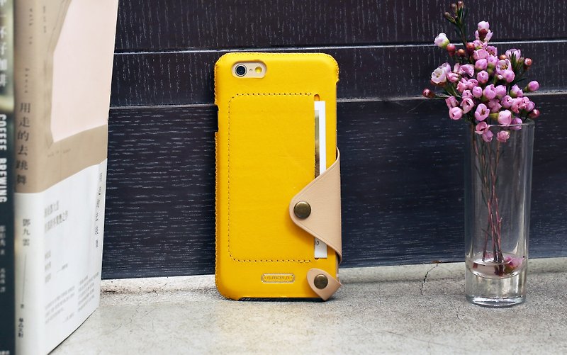 iPhone 6 PLUS /6S PLUS / 5.5 inch Minimalist Series Leather Case - Yellow - Phone Cases - Genuine Leather 