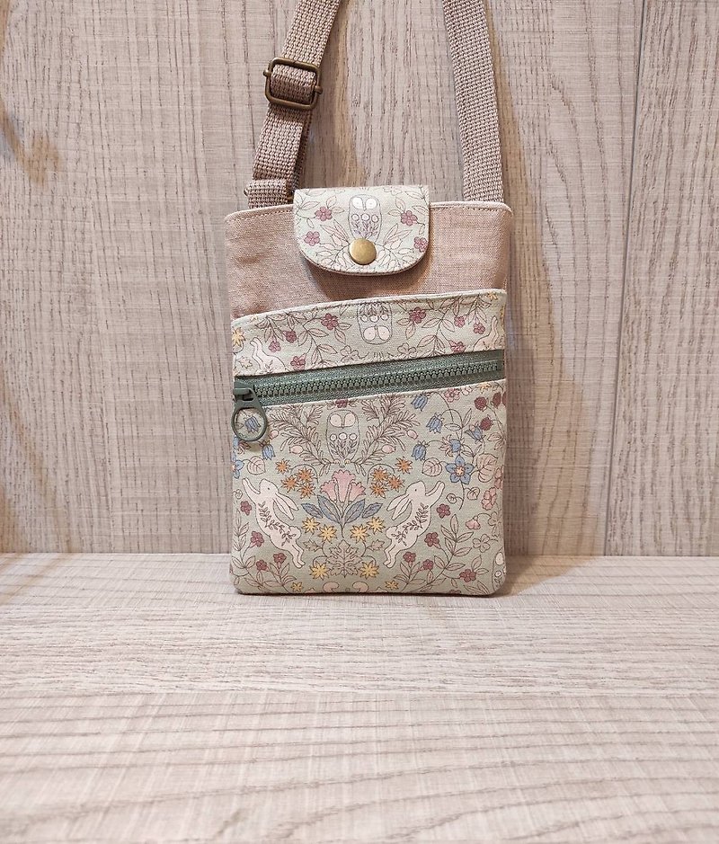 Multipurpose mobile phone bag--elegant forest rabbit - Messenger Bags & Sling Bags - Cotton & Hemp 
