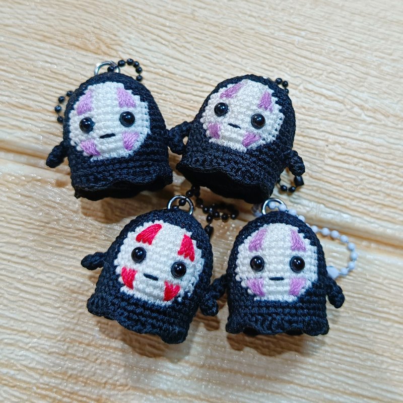 Kaonashi No face Halloween Crochet Doll Keychain - 鎖匙扣/鎖匙包 - 其他材質 黑色