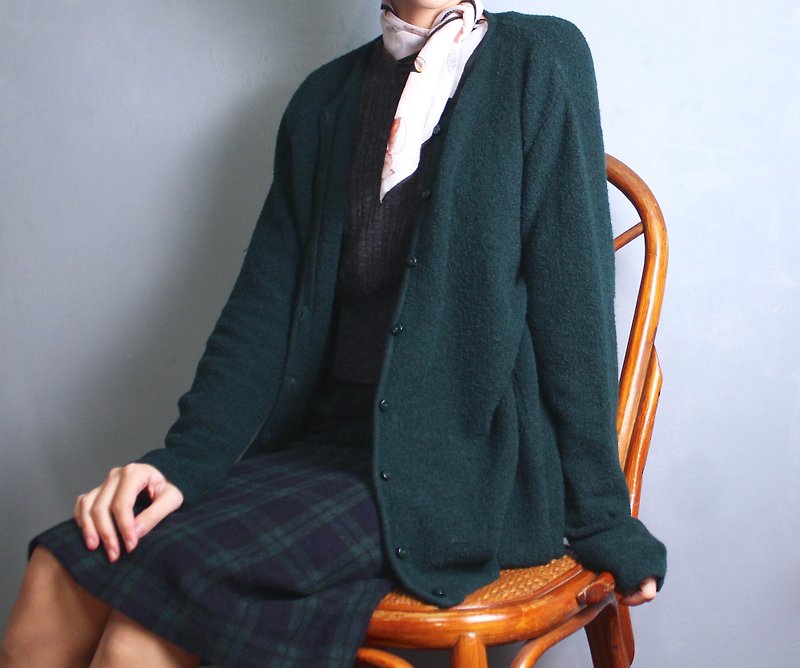 FOAK vintage Italian forest green Merino wool coat - Women's Sweaters - Wool 