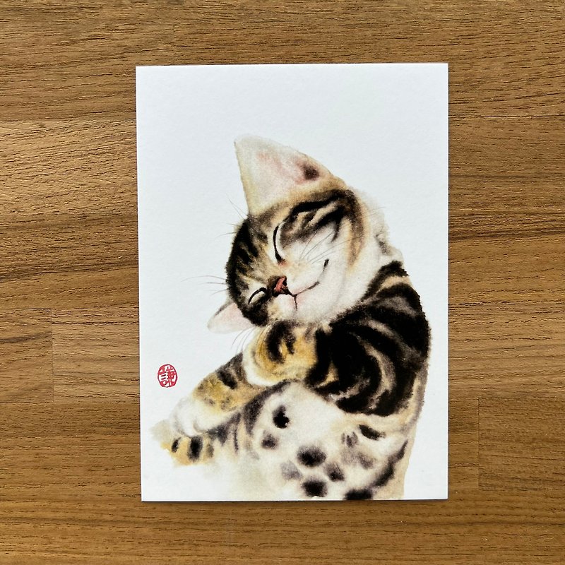 Sleeping Angel Cat Postcard - การ์ด/โปสการ์ด - กระดาษ หลากหลายสี