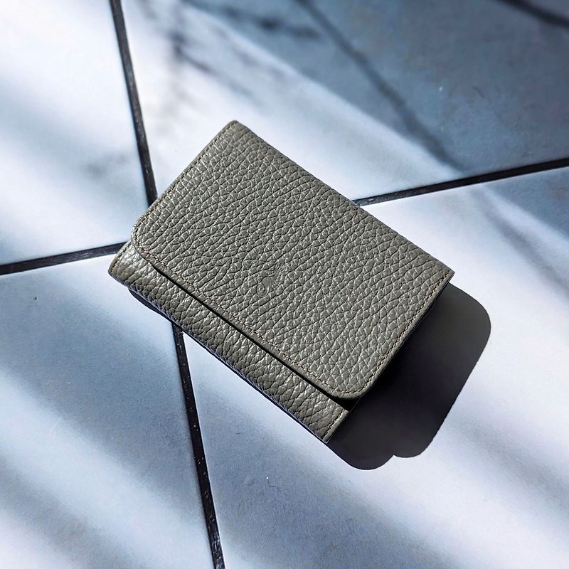 Triplo Piccolo 小型三つ折りカード財布 - 財布 - 革 グレー
