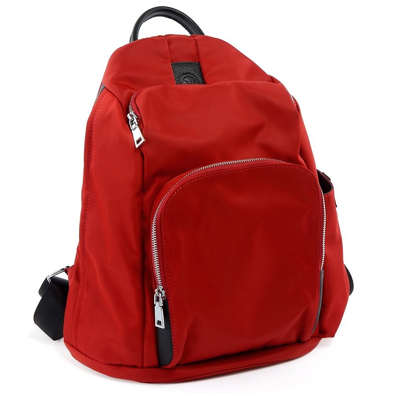La Poche Secrete: Cosmic Girl's Lightweight Backpack - กระเป๋าเป้สะพายหลัง - วัสดุกันนำ้ สีแดง