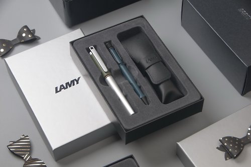 LAMY TAIWAN 官方旗艦館 LAMY 雙入筆套禮盒 (鋼筆+原子筆) / safari&nexx 雙系列-森綠藍