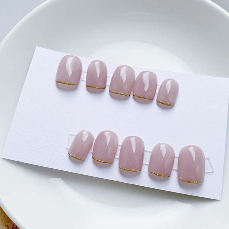 Small French Nail Patches / Wearing Nails / Custom Nail Art Patches NA 33 - ยาทาเล็บ - วัสดุอื่นๆ สีม่วง