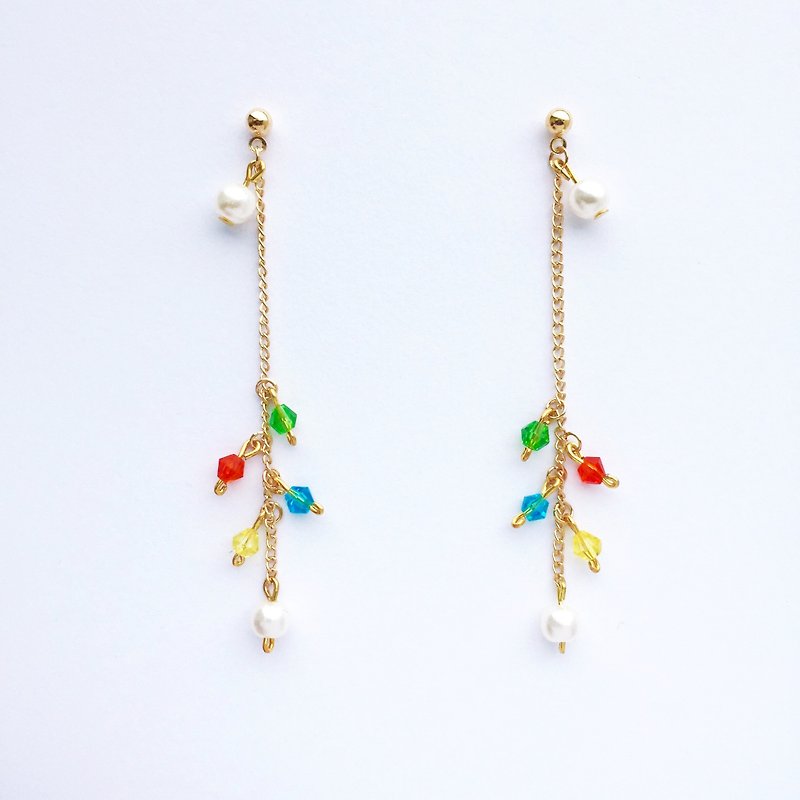 [❤️ any two 10%! ] [Ear clip / ear acupuncture] - minimalist style metal gold leaf color crystal pearl natural stone pebble stones Dangle Earrings holiday gift birthday gift Valentine's Day gift exchange - ต่างหู - โลหะ หลากหลายสี