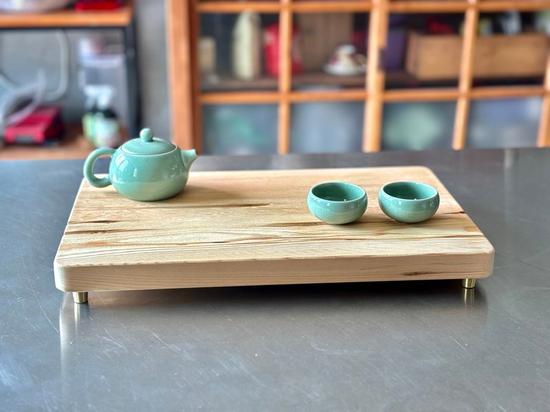 台灣檜木原木茶台砧板 - 托盤/砧板 - 木頭 金色