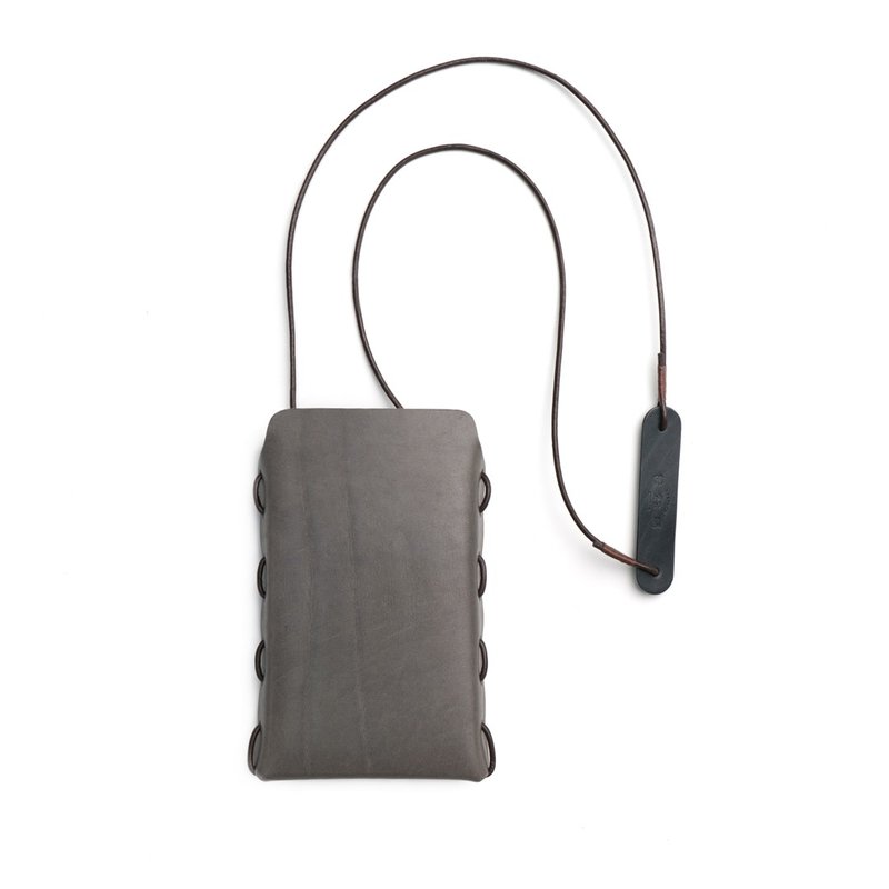 DIY material bag genuine leather mobile phone bag/M3-022 - เครื่องหนัง - หนังแท้ สีน้ำเงิน