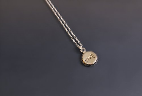 Maple jewelry design 圖像系列-小瓶蓋刻字925銀項鍊