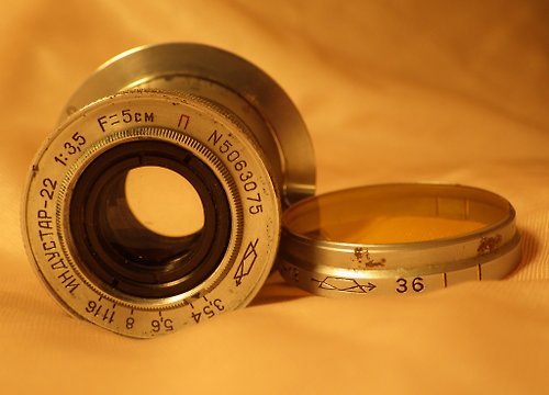 geokubanoid INDUSTAR-22 50mm f3.5 3.5/50mm 紅色 P 鏡頭 M39 LTM Leica Zor
