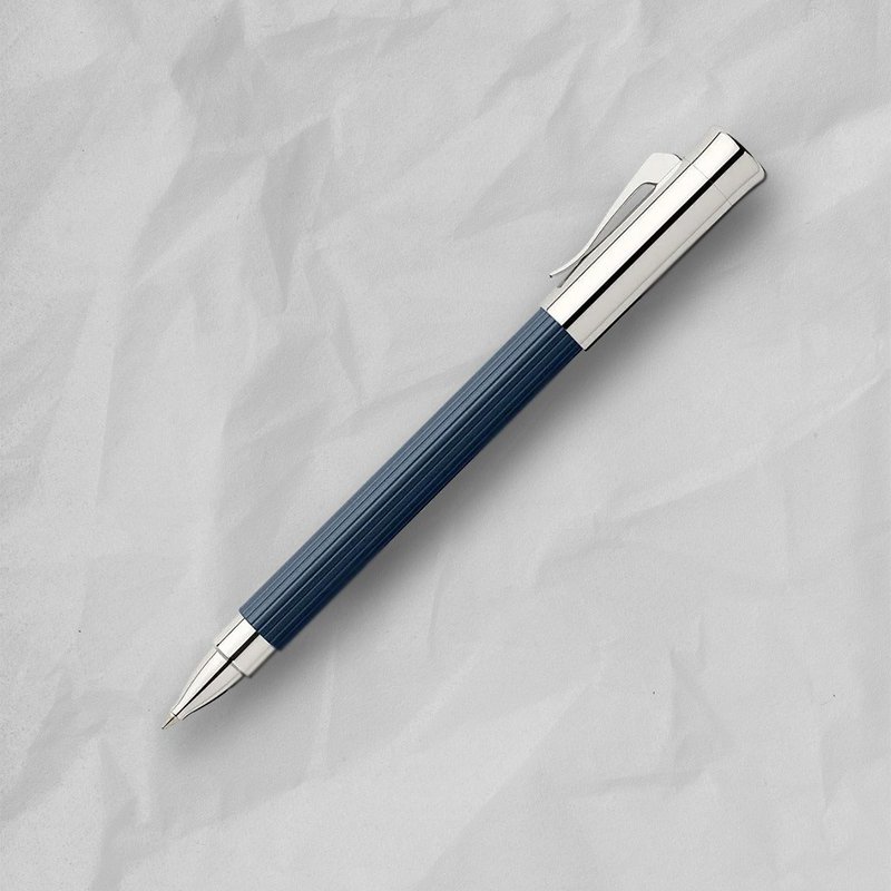【Graf von Faber-Castell】Tamitio 經典原創條紋鋼珠筆-深藍 - 鋼珠筆 - 其他金屬 藍色