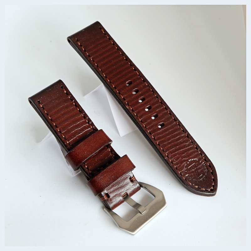 Watch strap, vintage model, genuine leather, brown, size 18 mm., 20 mm., 22 mm., - Watchbands - Genuine Leather Brown