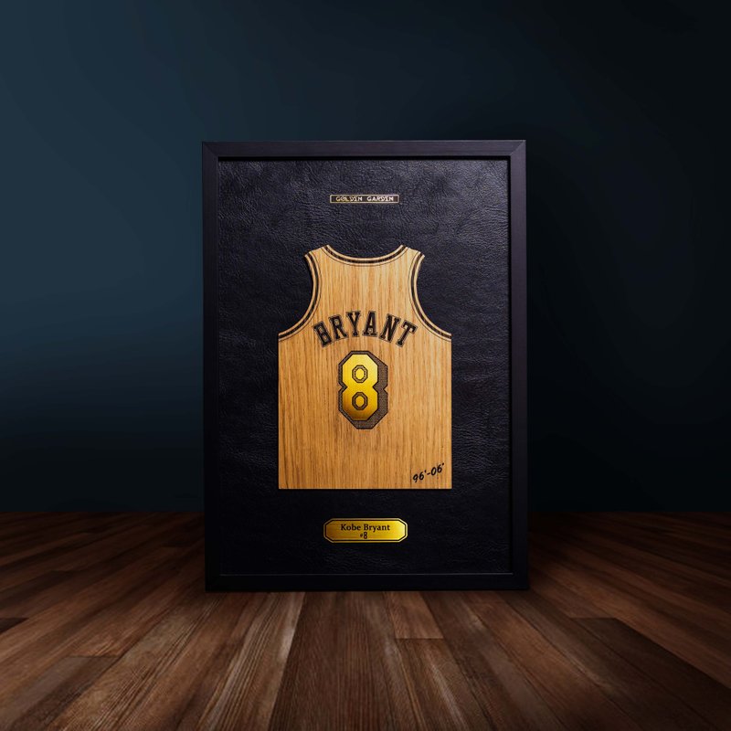 [Hot-Blooded Customized Gift] Jersey Engraving and Hanging Picture - Black Leather Background Model - Posters - Other Materials Black