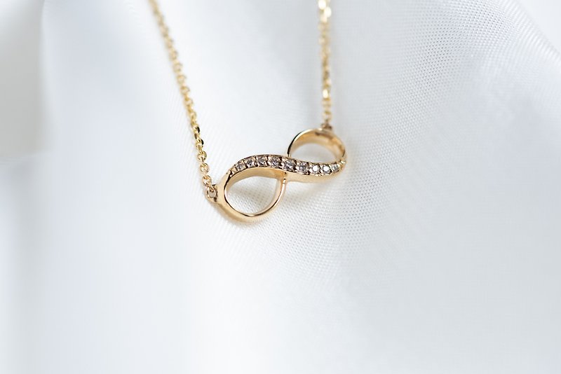 Infinity •  Diamond Necklace • 18K gold • Gold Vermeil - Necklaces - Precious Metals Gold