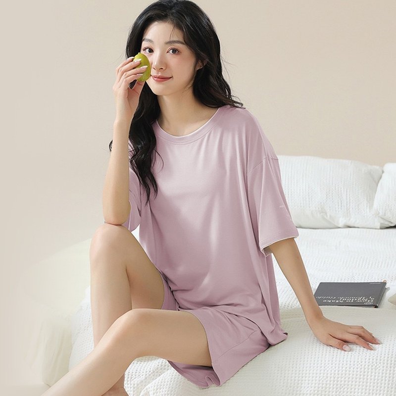 Pink Lady 罩杯式 莫代爾成套睡衣 短袖兩件式女睡衣 居家服 - 睡衣/居家服 - 其他人造纖維 紫色