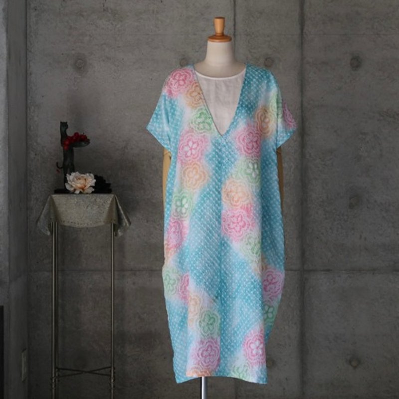 Pinkoi 代購 - 和服翻版 Arimatsu Shibori 長袍洋裝均碼 - 洋裝/連身裙 - 棉．麻 