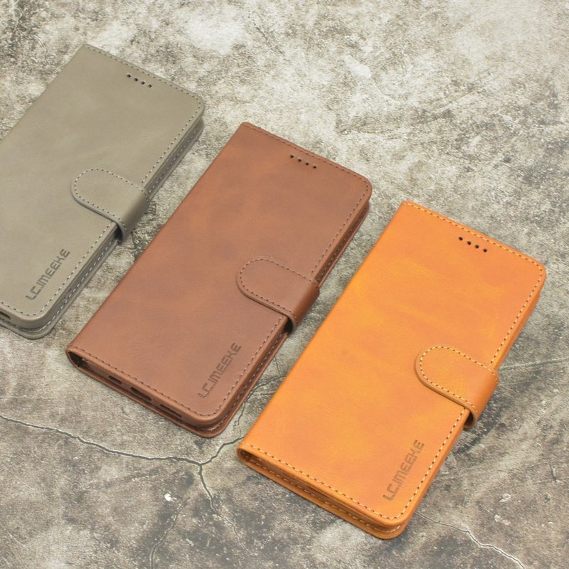 iPhone13 Protective Leather Case Coffee Magnetic Mobile Phone Leather Case Flip Cover Can Stand Up Gift - เคสแท็บเล็ต - วัสดุอื่นๆ สีนำ้ตาล