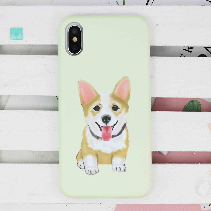 Happy Welsh Corgi Dog  matt finishes phone case for iPhone X 8 8 plus 7 6 S8 S7 - Phone Cases - Plastic Multicolor