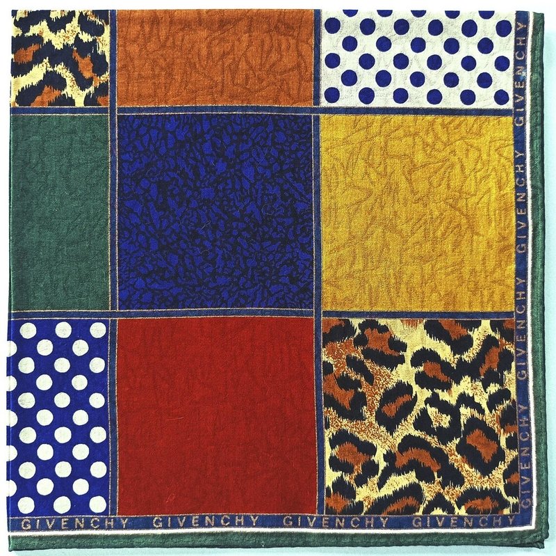 Givenchy Vintage Handkerchief Colorful Square Birthday Gifts 19 x 19 inches - 手帕 - 棉．麻 紅色