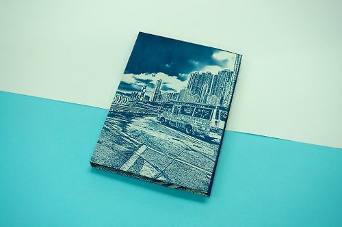 blackcred 香港 西環海旁 小巴 同一方向 藍曬藍印 手帳 手工筆記本