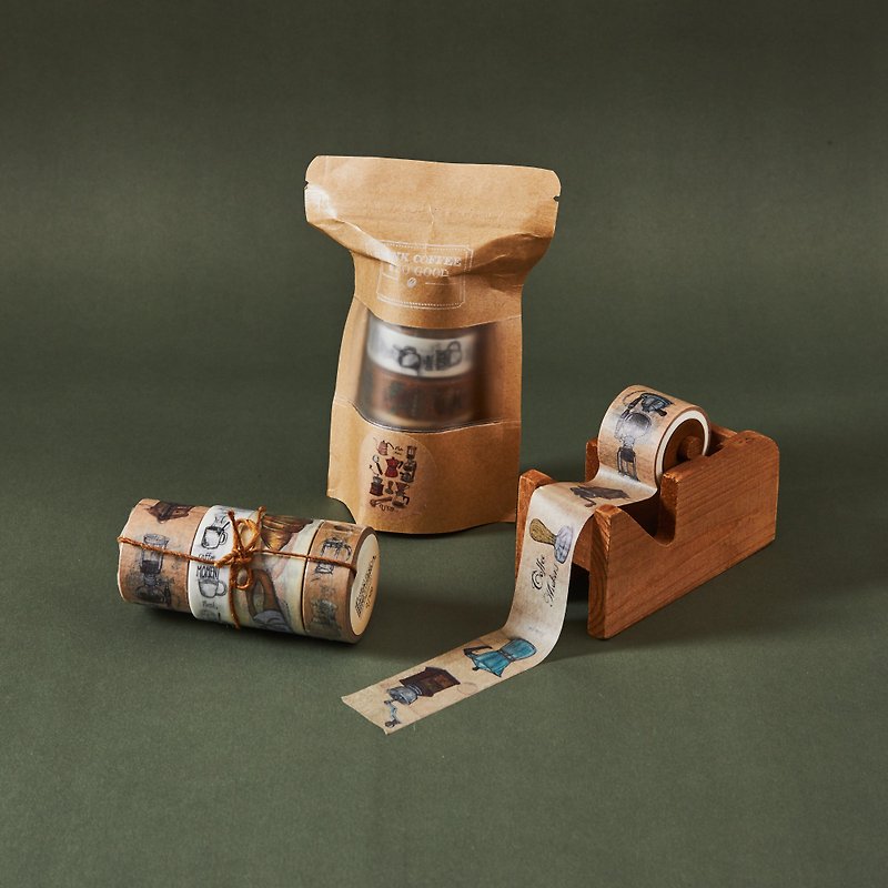 バリスタコーヒー和紙テープ4枚セット - マスキングテープ - 紙 
