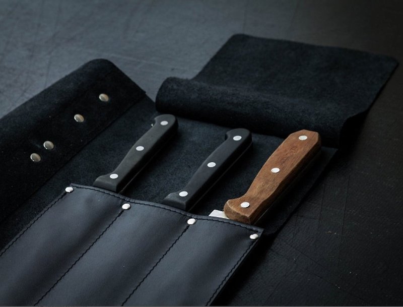 leather knife roll, Chef knife roll bag, Chef knife roll, knife roll case - 刀具/刀架 - 真皮 多色