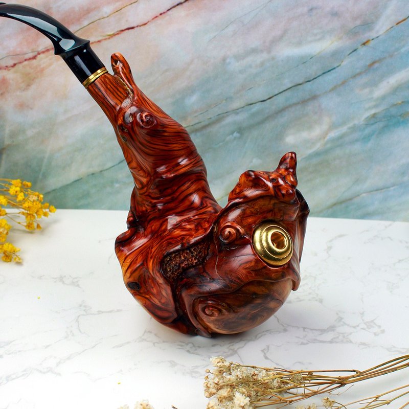 天然原木|真太行崖柏隨行手工煙斗|藝術品| 崖柏原木 - 香氛/精油/擴香 - 木頭 