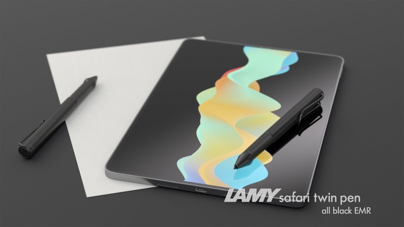 LAMY EMR 觸控兩用原子筆 / safari -數位電磁式 POM ∕適合霧面 - 原子筆/中性筆 - 塑膠 卡其色