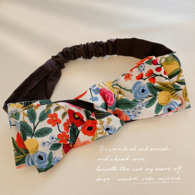 Aifeimi patented design-adjustable tightness floral world bow headband - Headbands - Cotton & Hemp Orange