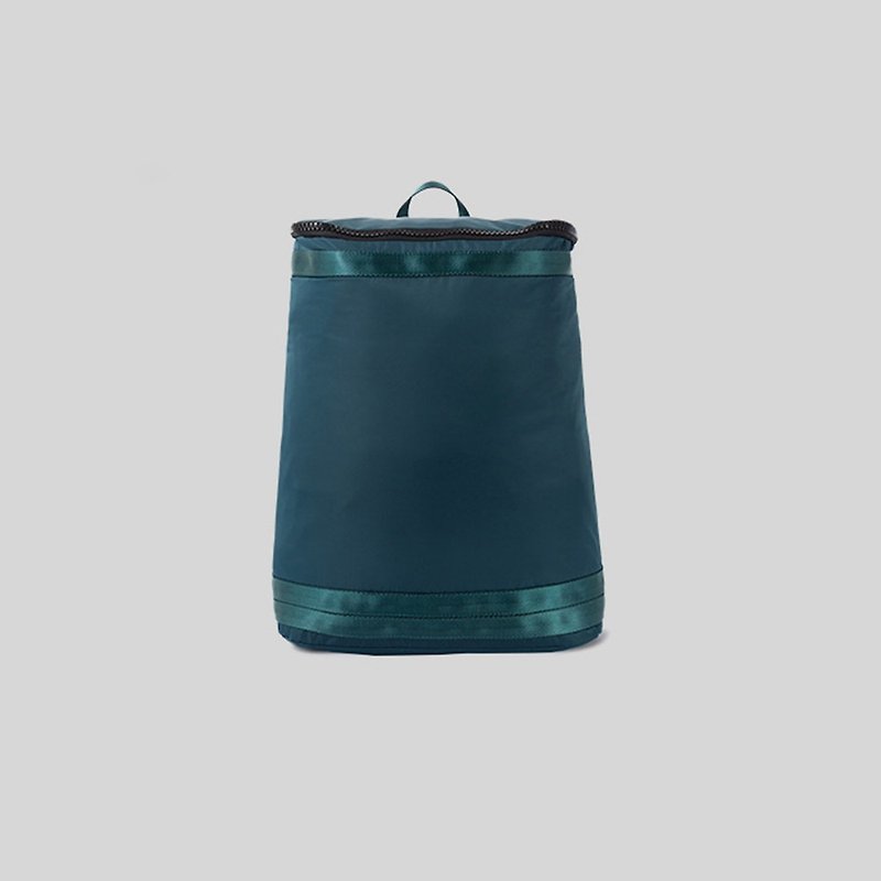 The BagClub Solid Color Cylinder Backpack::Blue Green:: - Backpacks - Nylon Blue